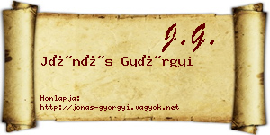Jónás Györgyi névjegykártya