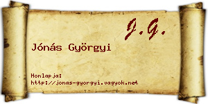 Jónás Györgyi névjegykártya